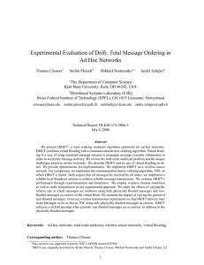 Experimental Evaluation of Drift: Total Message Ordering in Ad Hoc Networks