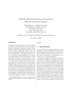 2FACE : Bi-Directional Face Traversal for Efficient Geometric Routing