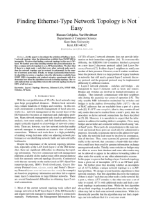 Finding Ethernet-Type Network Topology is Not Easy Hassan Gobjuka, Yuri Breitbart