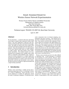 Emuli: Emulated Stimuli for Wireless Sensor Network Experimentation