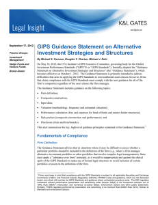 GIPS Guidance Statement on Alternative Investment Strategies and Structures