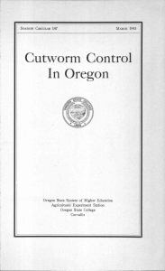 Cutworm Control In Oregon Oregon State System of Higher Education Agricultural Experiment Station