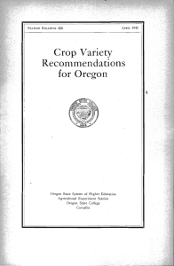 Crop Variety Recommendations for Oregon W