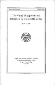 The Value of Supplemental Irrigation in Willamette Valley Agricultural Experiment Station
