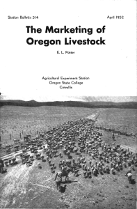 The Marketing of Oregon Livestock April 1952 Station Bulletin 514