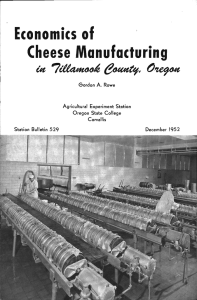 i't 7e&amp;á Oe Cheese Manufacturing Economics of