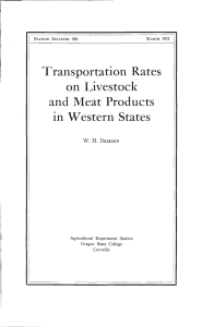 Transportation Rates and Meat Products in Western States on Livestock