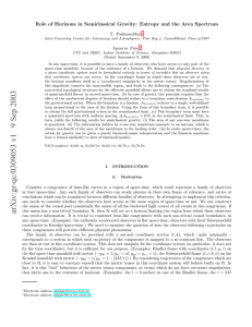 Role of Horizons in Semiclassical Gravity: Entropy and the Area... n l