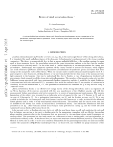 IISc-CTS-02/03 hep-ph/0304061 Review of chiral perturbation theory B. Ananthanarayan