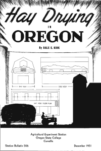 Agrkukural Expermen1 SlaIion Oregon St&amp;e College Station Bulletin 506 December 1951