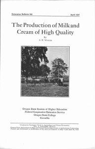 The Production of Milk and Cream of High Quality