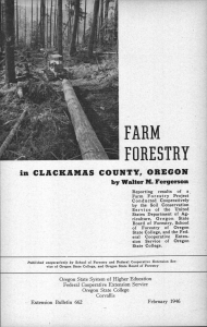 FARM FORESTRY in CLACKAMAS COUNTY, OREGON by Walter M. Fergerson