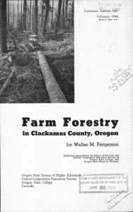 Farm Forestry in Clackamas County, Oregon by Walter M. Fergerson