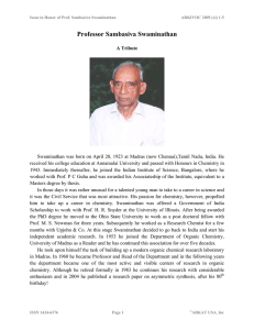 Professor Sambasiva Swaminathan