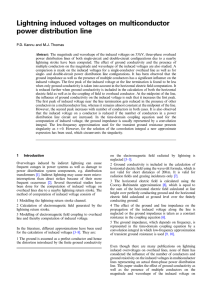 Lightning induced voltages on multiconductor power distribution line