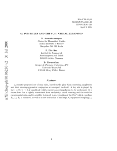 IISc-CTS-12/01 FZJ-IKP(Th)-2001-10 IPNO-DR 01-014 April 5, 2004