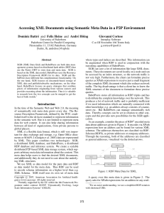 Accessing XML Documents using Semantic Meta Data in a P2P... Dominic Battr´e and Felix Heine and Andr´e H¨oing Giovanni Cortese