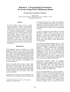 Robotran:  A Programming Environment for N Novices Using LEGO Mindstorms Robots