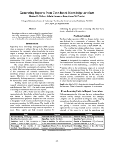 Generating Reports from Case-Based Knowledge Artifacts