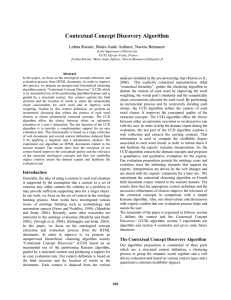 Contextual Concept Discovery Algorithm  Lobna Karoui, Marie-Aude Aufaure, Nacera Bennacer