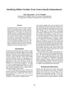 Identifying Hidden Variables From Context-Specific Independencies M.J. Sanscartier