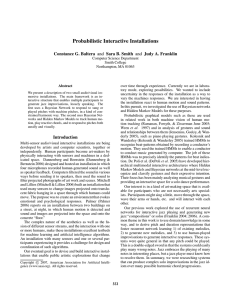 Probabilistic Interactive Installations Constance G. Baltera