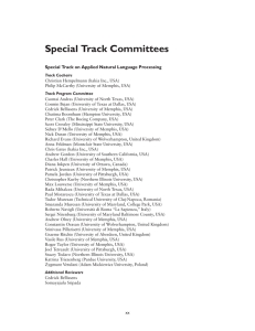 Special Track Committees Special Track on Applied Natural Language Processing