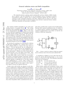 General radiation states and Bell’s inequalities Arvind and N. Mukunda