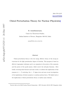Chiral Perturbation Theory for Nuclear Physicists