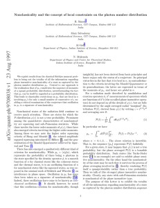 Nonclassicality and the concept of local constraints on the photon... n Mary Selvadoray