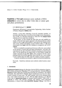 Sensitivity of TLS and minimum norm methods of BOA