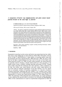 A comparison of barrier type tunnel junction and point contact... T material H SRIKANTH and A K RAYCHAUDHURI ];!