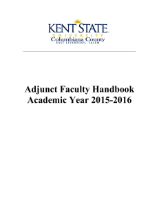 Adjunct Faculty Handbook Academic Year 2015-2016