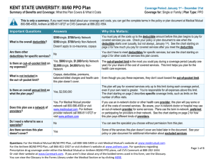 KENT STATE UNIVERSITY: 80/60 PPO Plan Coverage Period: January 1