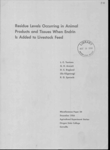 Residue Levels Occurring in Animal Is Added to Livestock Feed 3