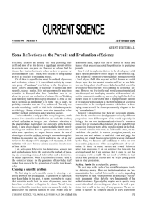 CURRENT SCIENCE Some GUEST EDITORIAL