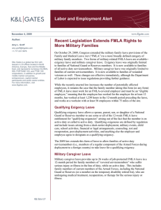 Labor and Employment Alert Recent Legislation Extends FMLA Rights to