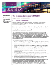 The European Commission 2014-2019 I. Overview: A new structure