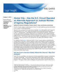 an Alternate Approach to Judicial Review of Agency Regulations? Homer City