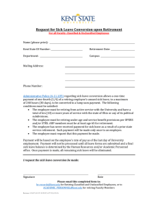Request for Sick Leave Conversion upon Retirement