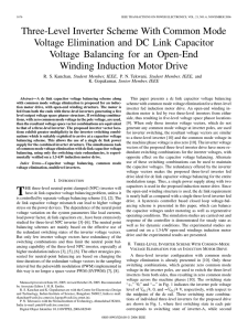 Three-Level Inverter Scheme With Common Mode Voltage Balancing for an Open-End