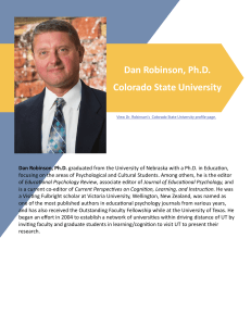 Dan Robinson, Ph.D.   Colorado State University 