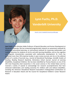 Lynn Fuchs, Ph.D.   Vanderbilt University 
