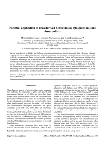 Potential application of urea-derived herbicides as cytokinins in plant tissue culture M S