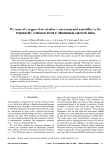 Patterns of tree growth in relation to environmental variability in... tropical dry deciduous forest at Mudumalai, southern India