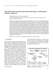 Thyroid hormone synthesis and anti-thyroid drugs: A bioinorganic chemistry approach