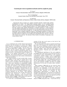Gaussian pure states in quantum mechanics and the symplectic group R.