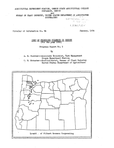 AGRICULTURAL EXPERIMENT STATION, OREGON STATE AGRICULTURAL COLLEGE AGRICULTURE January, 1934