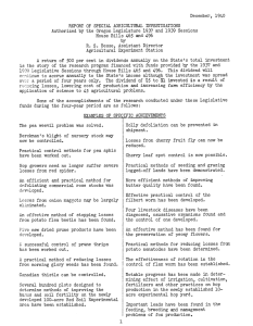 December, 1940 REPORT OF SPECIAL AGRICULTURAL INVESTIGATIONS