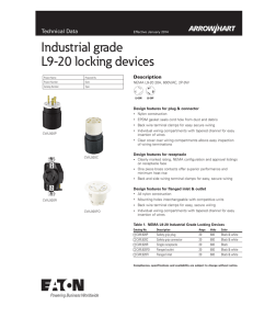 Industrial grade L9-20 locking devices Technical Data Description